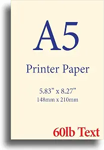 Natural Cream A5 Printer Paper 60lb
